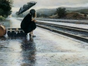 Asteptand trenul in ploaie