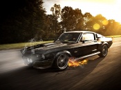 Mustang on fire