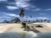Plaja cu palmieri 3D